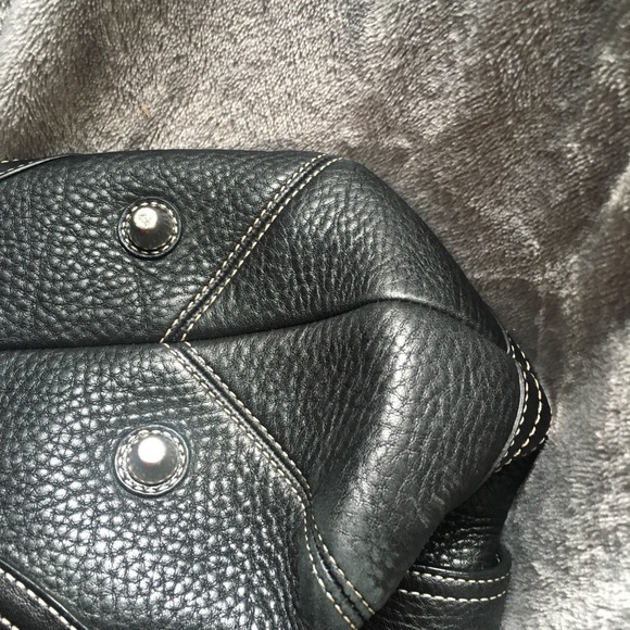 Black Leather Coach SoHo Hampton Pebble Satchel - Picture 6 of 6